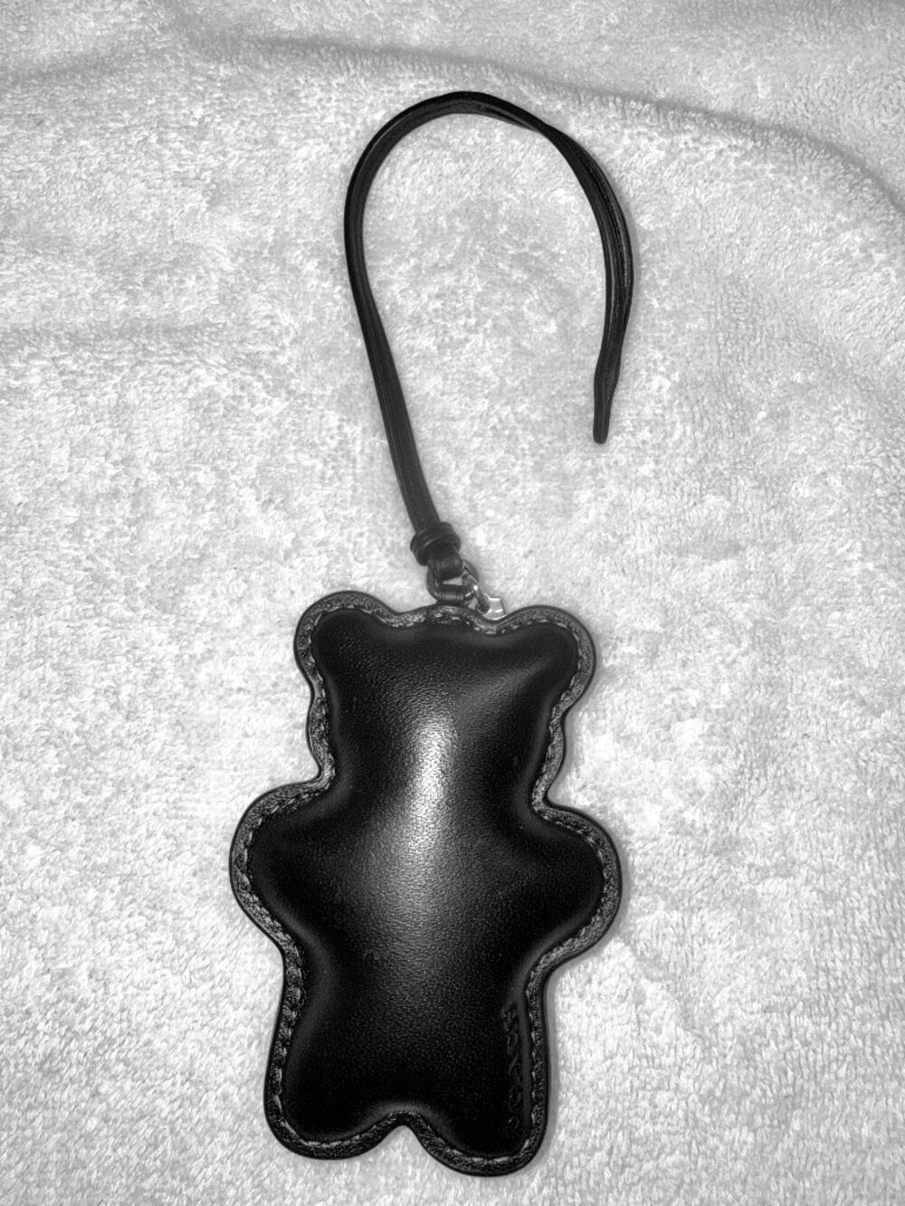 Coach bear puffy leather bag charm.